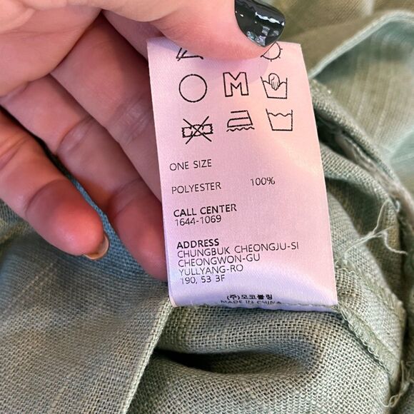 Mocobling. Mint Green Linen Look Blazer Two Button One Size Medium/Large - Picture 6 of 7